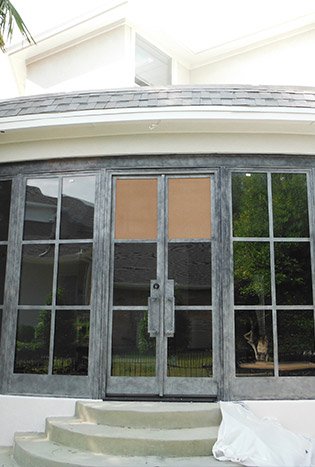 Transitional steel french doors and windows by Solara Custom Living