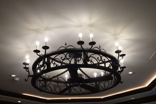 Classic iron ring chandelier candle lights by Solara Custom Living