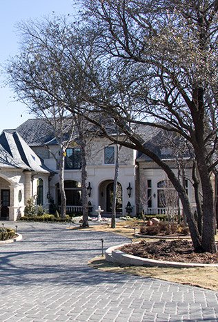 Classic steel doors outdoor lighting french estate by Solara Custom Living