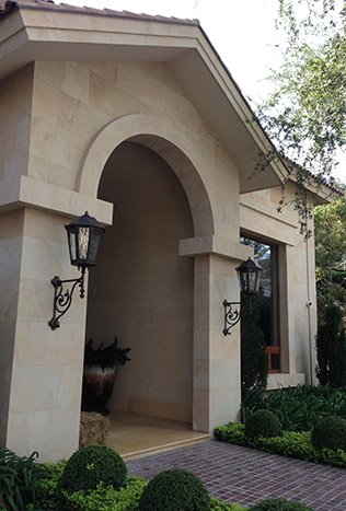 Classic steel sicilia wall lantern arched portico by Solara Custom Living
