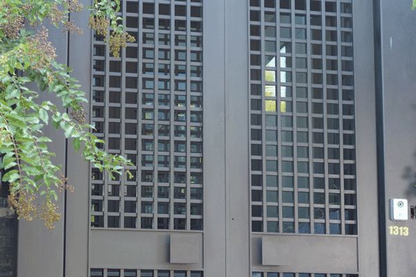 Modern steel barragan garage door grid by Solara Custom Living