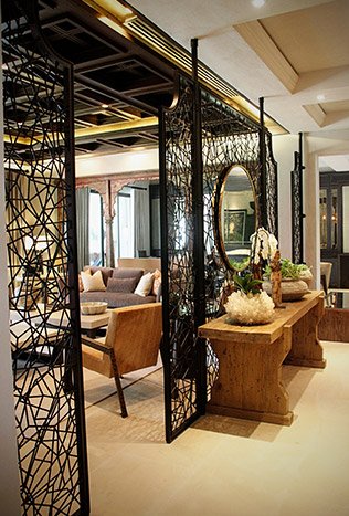 Modern steel decorative screen room divider by Solara Custom Living