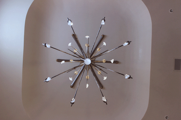 Modern steel starburst ceiling light by Solara Custom Living
