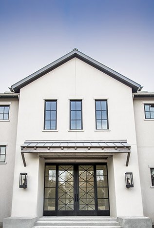Transitional steel entry doors modern farmhouse by Solara Custom Living