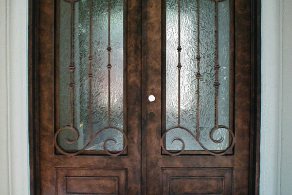 Classic wrought iron double entry door alamo cla s1013 by Solara Custom Living