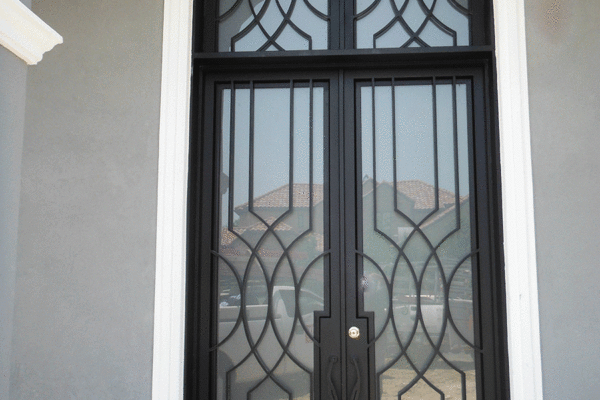 Modern steel arched double door rings mod s1024 by Solara Custom Living