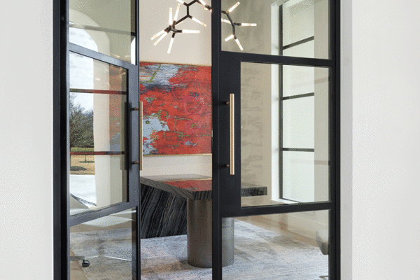 Jansen steel divided lite interior double door by Solara Custom Living