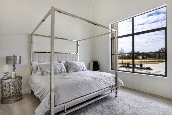 Jansen steel divided lite windows bedroom by Solara Custom Living